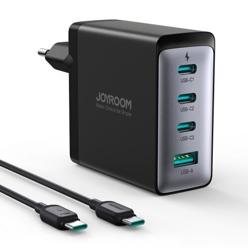  Φορτιστής Τοίχου Joyroom με Θύρα USB-A και 3 Θύρες USB-C και Καλώδιο USB-C (100W) - Black