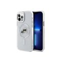 Θήκη Σιλικόνης Karl Lagerfeld Heads Metal Frame MagSafe για Apple iPhone 12/12Pro - Clear