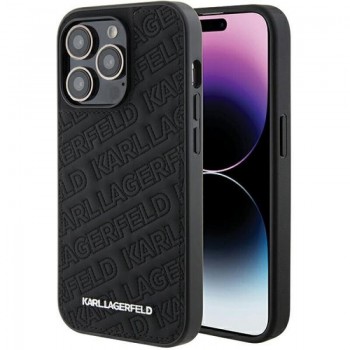 Θήκη Σιλικόνης Karl Lagerfeld Pu Quilted Pattern για iPhone 15 Pro Max - Black