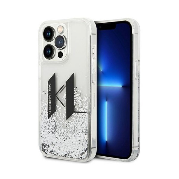 Θήκη Σιλικόνης Karl Lagerfeld Liguid Glitter Big KL Logo για Apple iPhone 14 Pro Max - Clear