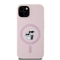 Θήκη Σιλικόνης Karl Lagerfeld Liquid Silicone Karl and Choupette με Magsafe  για iPhone 14 - Pink