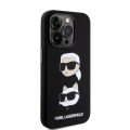 Karl Lagerfeld Liquid Silicone Karl and Choupette Heads Case for iPhone 15 Pro Black