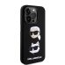 Karl Lagerfeld Liquid Silicone Karl and Choupette Heads Case for iPhone 15 Pro Black