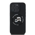 Θήκη Σιλικόνης Karl Lagerfeld Liquid Silicone K&CH Heads με MagSafe για Apple iPhone 16 Pro - Black