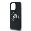 Θήκη Σιλικόνης Karl Lagerfeld Liquid Silicone K&CH Heads με MagSafe για Apple iPhone 16 Pro - Black