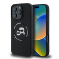 Θήκη Σιλικόνης Karl Lagerfeld Liquid Silicone K&CH Heads με MagSafe για Apple iPhone 16 Pro - Black