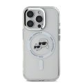 Θήκη Σιλικόνης Karl LagerfeldIML K&CH Heads Metal με MagSafe για Apple iPhone 16 Pro - Clear