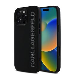 Θήκη Σιλικόνης Karl Lagerfeld 3D Rubber Glitter Logo για iPhone 16 Pro Max - Black