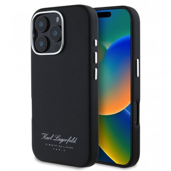 Θήκη Σιλικόνης Karl Lagerfeld Karl Grained PU Hotel RSG για iPhone 16 Pro Max - Black