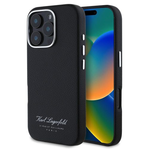 Θήκη Σιλικόνης Karl Lagerfeld Karl Grained PU Hotel RSG για iPhone 16 Pro Max - Black