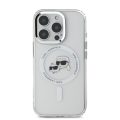 Θήκη Σιλικόνης Karl Lagerfeld με Magsafe K&CH Head Metal Frame για iPhone 16 Pro Max - Clear