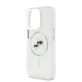 Θήκη Σιλικόνης Karl Lagerfeld με Magsafe K&CH Head Metal Frame για iPhone 16 Pro Max - Clear