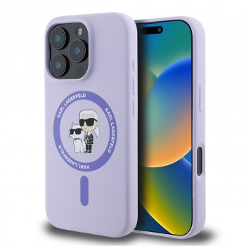 Θήκη Σιλικόνης με Magsafe Karl Lagerfeld Karl and Choupette για iPhone 16 Pro Max - Purple