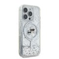 Θήκη Σιλικόνης με Magsafe Karl Lagerfeld Liquid Gliiter Karl and Choupette για iPhone 16 Pro Max - Clear