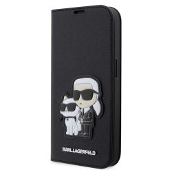 Θήκη Βιβλίο Karl Lagerfeld PU Saffiano Karl and Choupette NFT Book Case για iPhone 14 Pro Max - Black