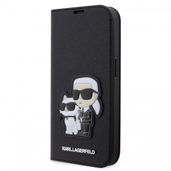 Θήκη Βιβλίο Karl Lagerfeld PU Saffiano Karl and Choupette NFT Book Case για iPhone 14 Pro - Black