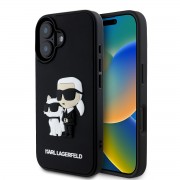 Θήκη Σιλικόνης Karl Lagerfeld 3D Rubber Karl and Choupette Case για iPhone 16 Plus - Black