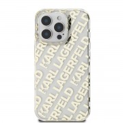 Θήκη Σιλικόνης Karl Lagerfeld IML Electroplated Repeated Logo Case για iPhone 16 Pro Max - Clear Gold