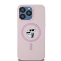 Θήκη Σιλικόνης Karl Lagerfeld Liquid Silicone Karl and Choupette MagSafe Case για iPhone 15 Pro - Pink