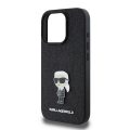 Θήκη Σκληρή Karl Lagerfeld Fixed Glitter Metal Ikonik Case για iPhone 16 Pro Max - Black