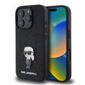 Θήκη Σκληρή Karl Lagerfeld Fixed Glitter Metal Ikonik Case για iPhone 16 Pro Max - Black