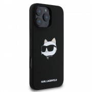 Θήκη Σκληρή Karl Lagerfeld Liquid Silicone Choupette Case με Magsafe για iPhone 16 Pro Max - Black