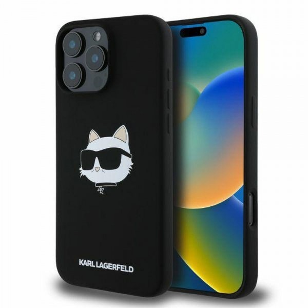 Θήκη Σκληρή Karl Lagerfeld Liquid Silicone Choupette Case με Magsafe για iPhone 16 Pro Max - Black