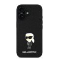 Σκληρή Θήκη Karkl Lagerfeld Fixed Glitter Metal Ikonik για iPhone 16 - Black