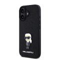 Σκληρή Θήκη Karkl Lagerfeld Fixed Glitter Metal Ikonik για iPhone 16 - Black