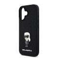 Σκληρή Θήκη Karkl Lagerfeld Fixed Glitter Metal Ikonik για iPhone 16 - Black