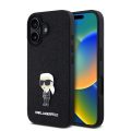 Σκληρή Θήκη Karkl Lagerfeld Fixed Glitter Metal Ikonik για iPhone 16 - Black