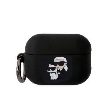 Θήκη Σιλικόνης Karl Lagerfeld 21 Rue ST-Guillaume για Apple AirPods Pro 1/2 ( Χωρίς Lanyard & Speakers ) - Black