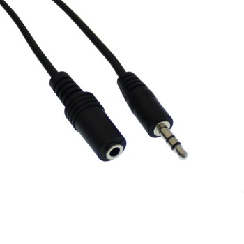 Επέκταση υποδοχής ήχου Jack plug 3.5mm/Jack socket 3.5mm , 3.5m - Μαύρο