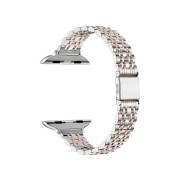 Λουράκι Ανοξείδωτο Ατσάλι για Apple Watch 38/40/41mm - Silver-Rose Gold