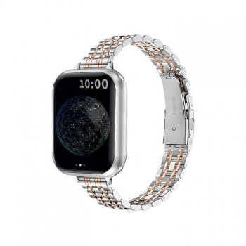 Λουράκι Ανοξείδωτο Ατσάλι για Apple Watch 38/40/41mm - Silver-Rose Gold