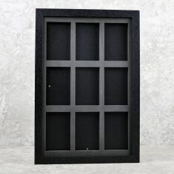 Ξύλινο κάδρο Wooden Display Box για 9 - Grid One-Touch Magnetic Card Case - Συμβατό με Magnetic TCG Trading Cards - 35-360pt  - Black 