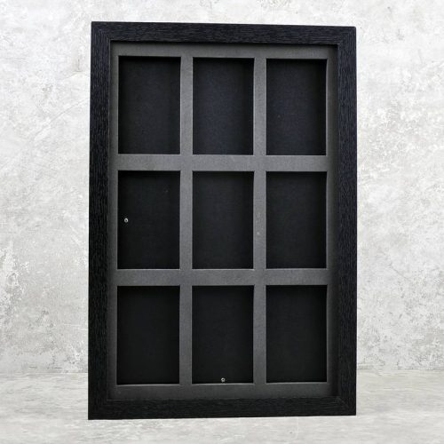 Ξύλινο κάδρο Wooden Display Box για 9 - Grid One-Touch Magnetic Card Case - Συμβατό με Magnetic TCG Trading Cards - 35-360pt  - Black 