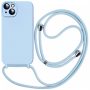 Θήκη Σιλικόνης Orso Cloud με Κορδόνι και MagSafe για iPhone 13  - Cyan
