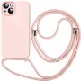Θήκη Σιλικόνης Orso Cloud με Κορδόνι και MagSafe για iPhone 13  - Pink Sand