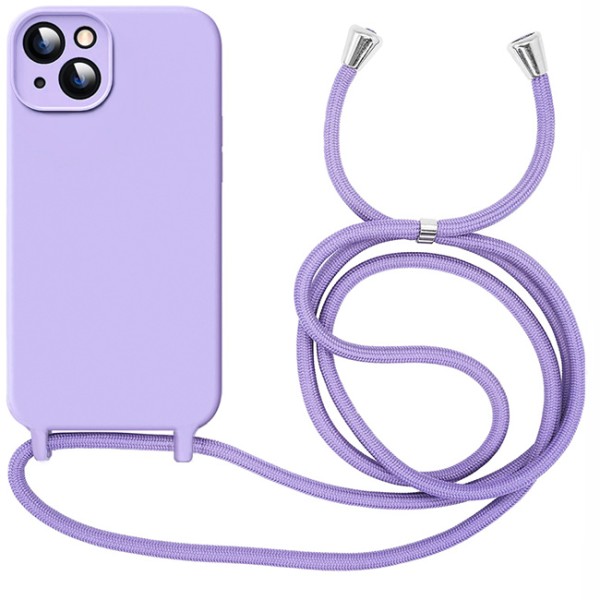 Θήκη Σιλικόνης Orso Cloud με Κορδόνι και MagSafe για iPhone 13  - Violet