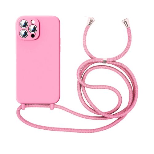 Θήκη Σιλικόνης Orso Cloud με Κορδόνι και MagSafe για iPhone 13 Pro Max - Baby Pink