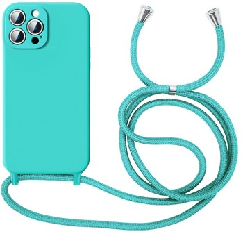 Θήκη Σιλικόνης με κορδόνι Orso Cloud Cord για iPhone 14 Pro - Tiffany