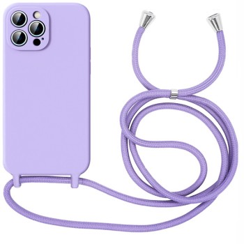 Θήκη Σιλικόνης με κορδόνι Orso Cloud Cord για iPhone 14 Pro - Violet