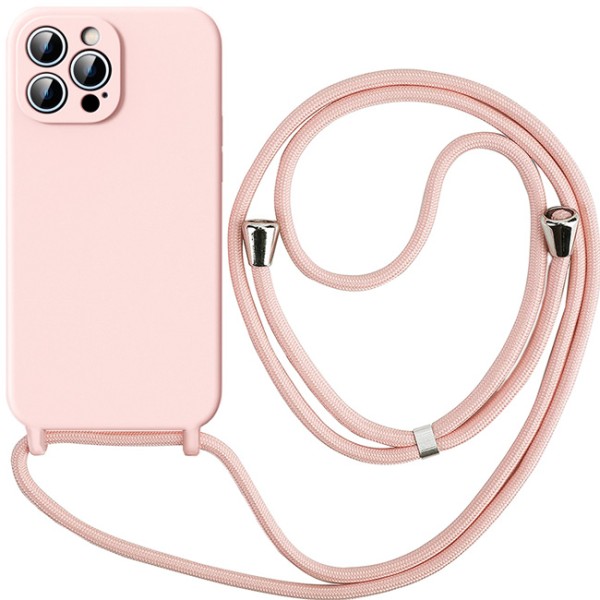 Θήκη Σιλικόνης με λουράκι Orso Cloud για iPhone 14 Pro Max - Pink Sand