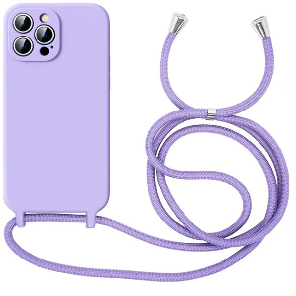 Θήκη Σιλικόνης με λουράκι Orso Cloud για iPhone 14 Pro Max - Violet