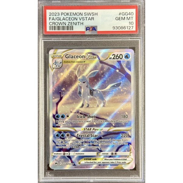 Glaceon VSTAR- Crown Zenith-  English 2023 - #GG40/GG70 -  PSA GEM MT 10 - Pokemon Graded Card