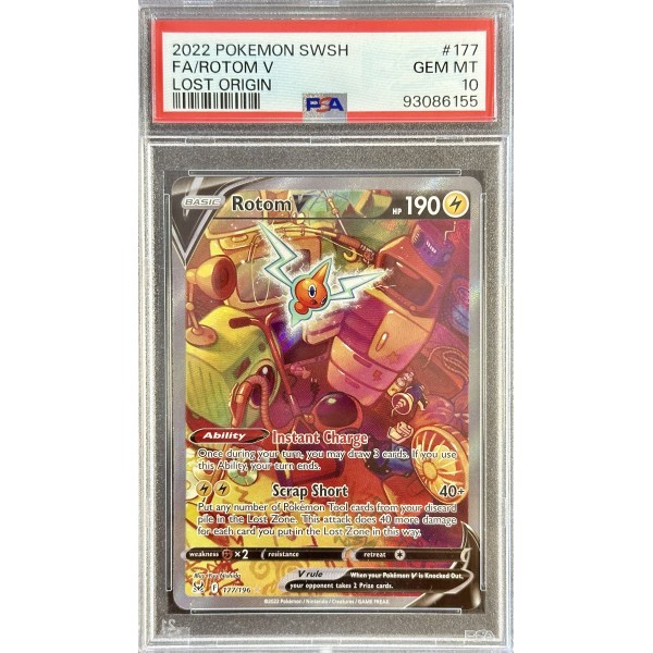 Rotom V - Lost Origin - English 2022 - #177/196 -  PSA GEM MT 10 - Pokemon Graded Card