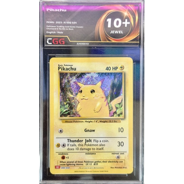 Pikachu - Charizard & Ho-Oh ex Deck English 2023 - #008/034 - Jewel 10+ - Pokemon Graded Card