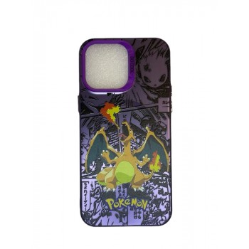 Σκληρή Θήκη Pokemon Charizard Manga με Magsafe για iPhone 15 Pro Max - Purple