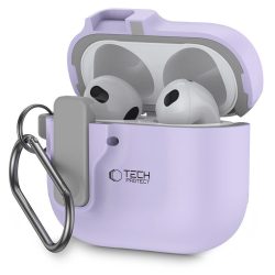 Θήκη Σιλικόνης Tech-Protect Slim Hook για Apple AirPods 4/5 - Lavander